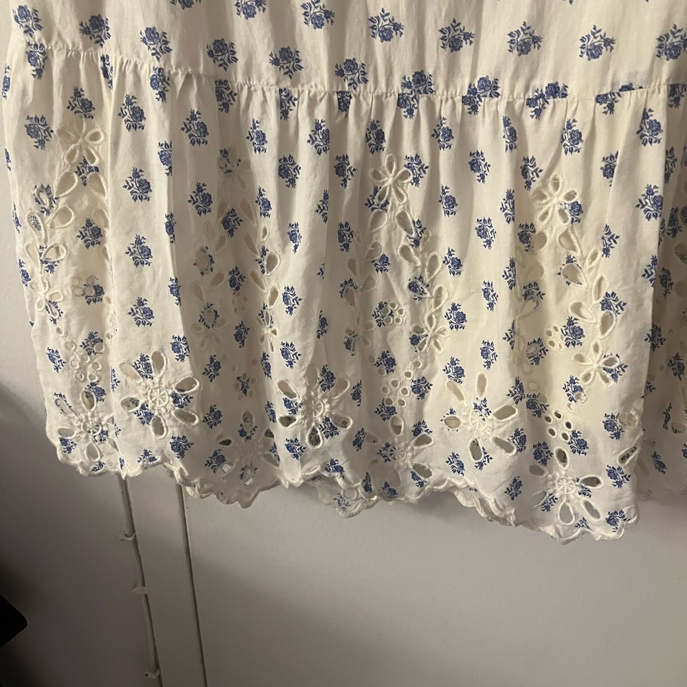 Anthropologie Meadow Rue Blue and White Blouse - Picture 5 of 7